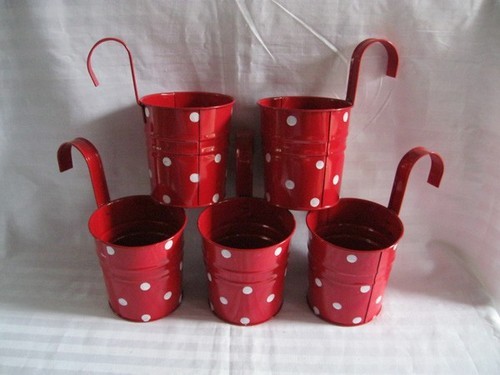 Round Polished Ceramic Red Plant Pot, Pattern : Printed