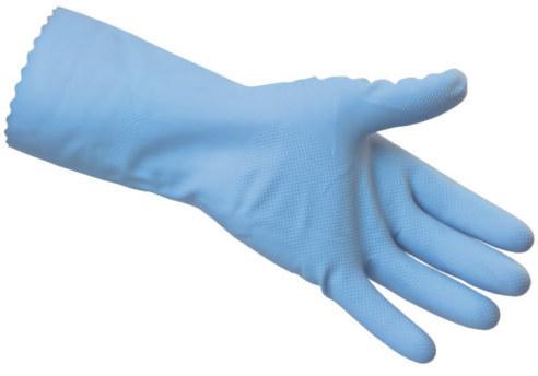 Blue Unisex Rubber Surgical Gloves, Pattern : Plain