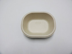 Plain bagasse bowl, Capacity : 250 ml