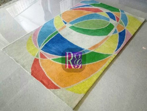 RG Printed Geometric Design Wool Carpet, Size : Customised