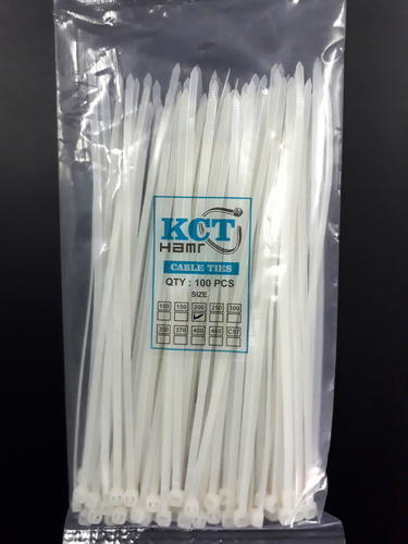 KCT White Nylon Cable Tie, Length : 200 mm