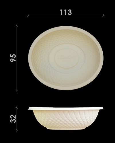 Corn Starch biodegradable bowl, Color : Cream