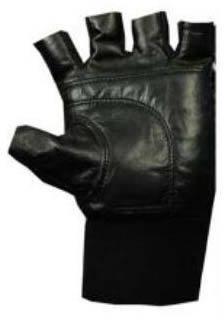 Leather Gym Gloves, Color : Black