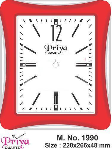 Priya Quartz Plastic Silver Metallic Wall Clock, Packaging Type : Box