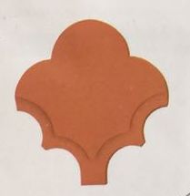 Double Bull Flower Roof Tiles, for Roofing, Size : 7.5x7 Inches