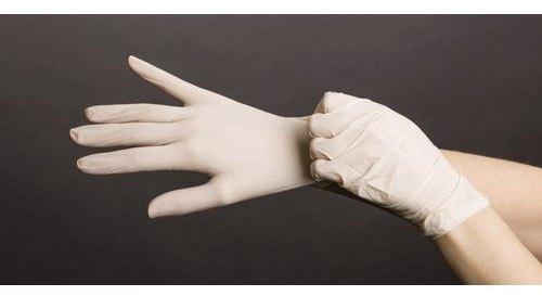 Rubber White Plain Latex Gloves, Size : Medium