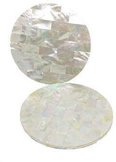 Round Mother Of Pearl Coasters, for Decoration Use, Feature : Light Weight