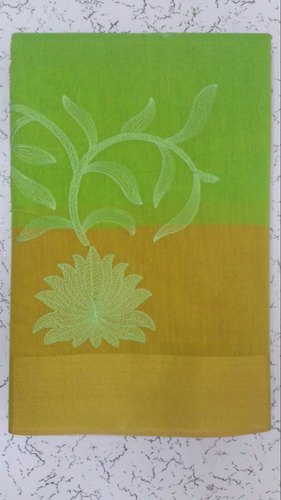 LOTUS ETHNIC Silk Cotton Embroidered Saree, Occasion : Party Wear