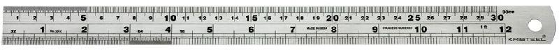 Polished Stainless Steel Ruler, Pattern : Printed