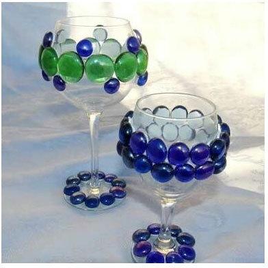 Decorating Drinking Glass, Color : Blue green