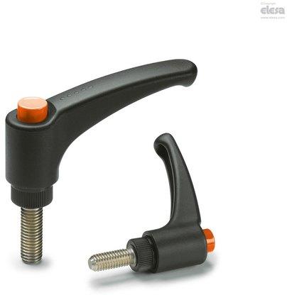  black colour adjustable handles, Color : RAL 2004 orange, RAL 3000 red textured finish, RAL 9006 silver
