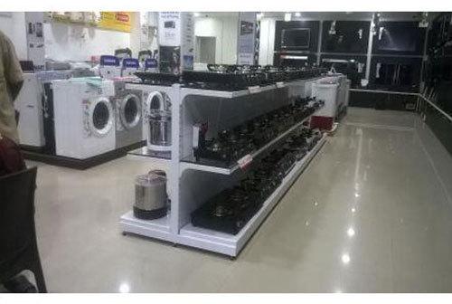Ms with Glass Electronic Rack, for Supermarket, Rack Type : Free Standing Unit
