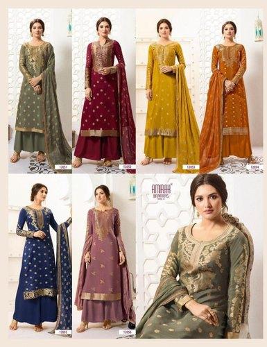 Designer Banarasi SIlk Salwar Suit, Color : Mix