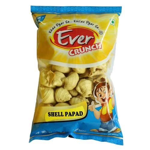 Evercrunch Snacks Sago Starch 40-250 Grams Plain Shell Papad, Packaging Type : Plastic Packet