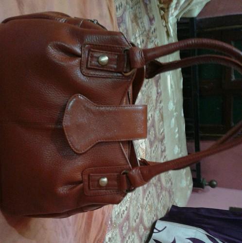 Light Brown Leather Ladies Bag