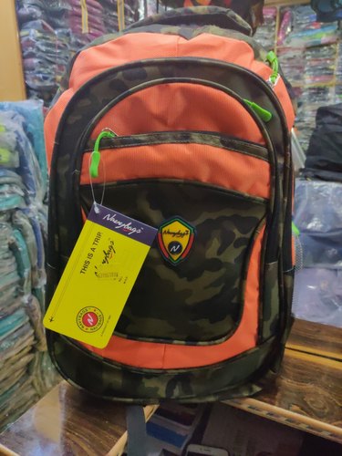 Orange & Black School Bag, Style : Backpack