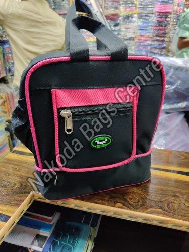 black and pink lunch bag