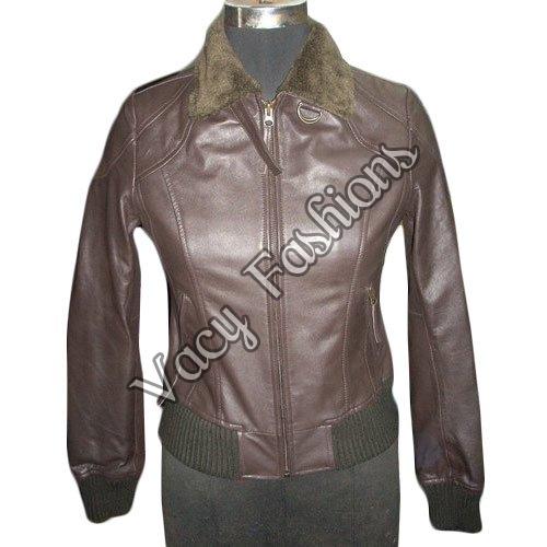 Ladies Full Sleeve Brown Leather Jacket Manufacturer In Delhi Ladies Full Sleeve Brown Leather Jacket