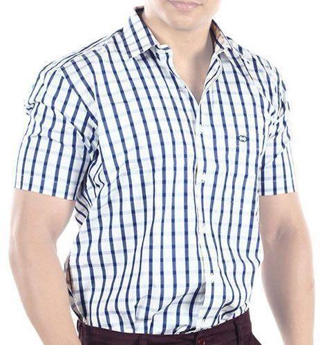 Mens Half Sleeve Casual Shirts, for Comfortable, Pattern : Checked