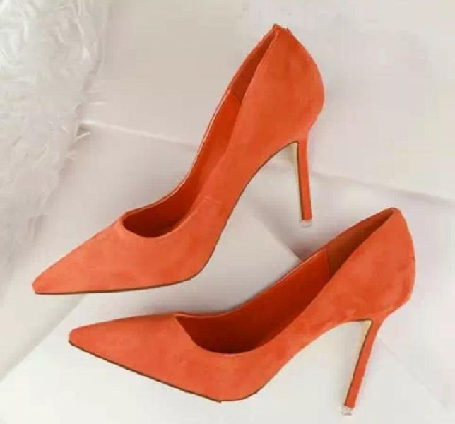 orange color heels