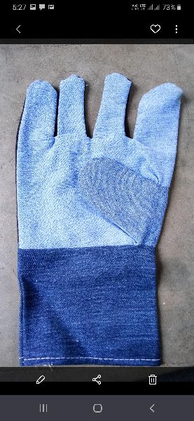 Denim Plain Jeans Fabric Gloves, Length : 10-15 inches