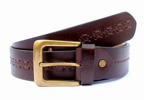 Leather Male Stripped Brown Belt, Occasion : Formal Wear