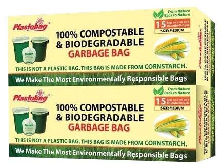 Bio-Plastobag Cornstarch biodegradable garbage bag, Feature : 100 % Compostable
