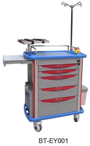 Plastic crash cart, Color : Red/Blue