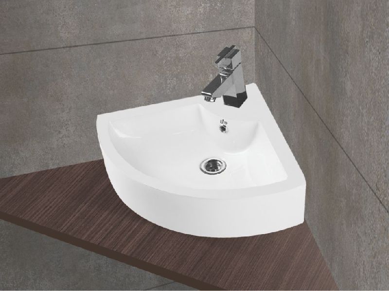 Corner Table Top Wash Basin, for Home, Hotel, Office, Restaurant, Sink Style : Bowl