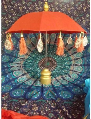 Orange Bali Umbrella, Pattern : Plain