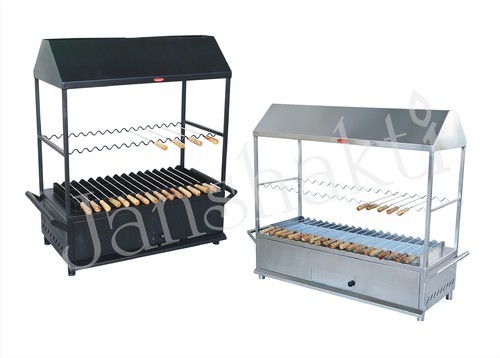 Janshakti Stainless Steel Barbeque Set, Size : 900 x 450 x 1000mm With Roof
