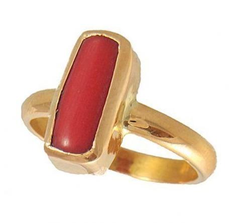 Rectangle Gemstone Ring, Color : Red