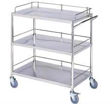 SG Fabs Stainless Steel Resturant Trolley, Color : Silver