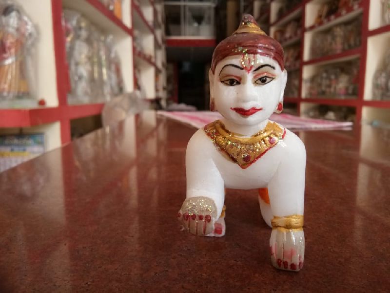 Marble Laddu Gopal Statue, Packaging Type : Thermocol Box