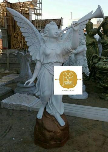 White Fiber Angel Statue, for Interior Decor, Exterior Decor, Promotional Use