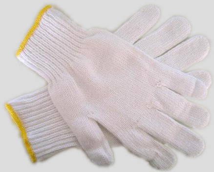 Knitted Cotton Hand Gloves, Color : White