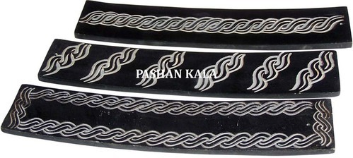 Pashan kala soapstone Incense Stick Holder, Color : Black