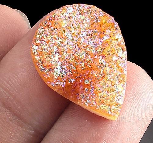 Water Drop Titanium Druzy Stone, for Jewellery Making, Form : Solid