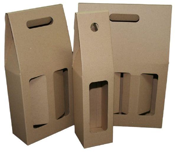 Cardboard Plain Wine Packaging Boxes, Color : Brown