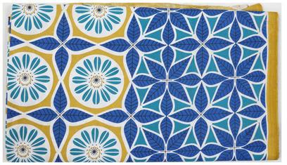 Jaipuri Cotton White Bed Sheets, Color : Blue