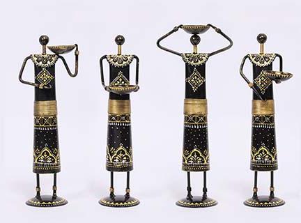 Polished Iron Painted Ethnic Doll, for Home Decoration, Color : Mulicolor