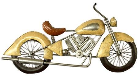 Kraphy Polished Iron Yellow Bike Wall Panel, Size : 130x12x60 cm