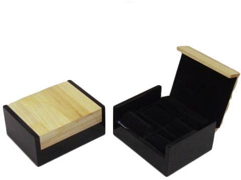 Ring boxes, Color : Natural wood top black base