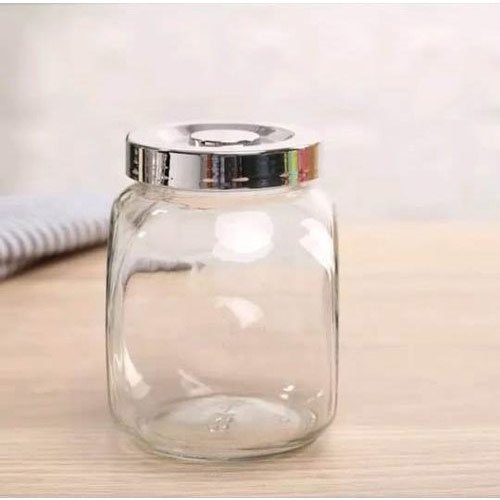 Sheron India glass storage jar, Shape : Round