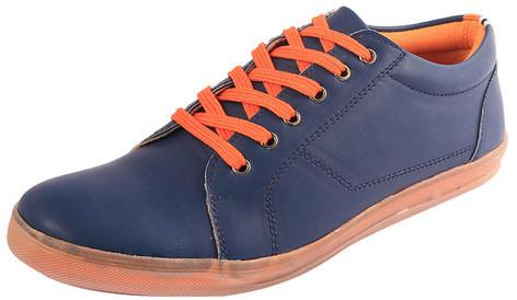 Chamois Waxy plain synthetic Men Blue Sneakers Shoes, Size : 6-10 (UK)