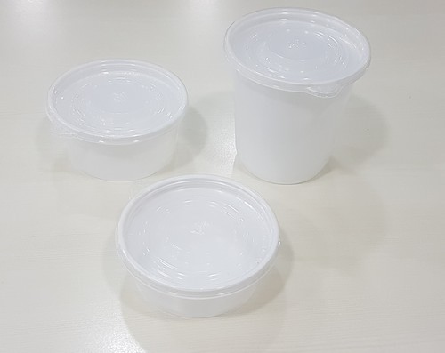 Plain plastic disposable containers, Color : White