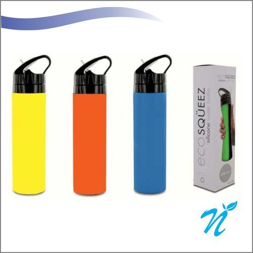 Silcone Plain Silicone Squeeze Water Bottle, Packaging Type : Box