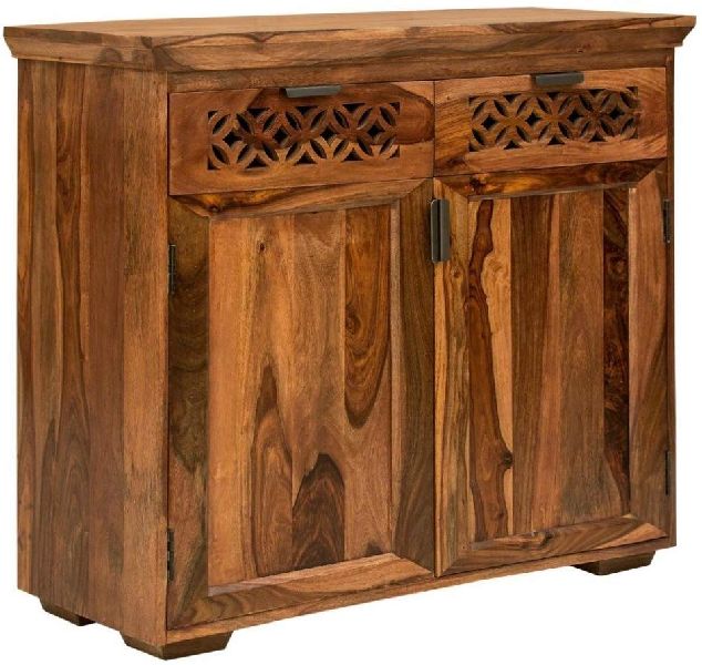 Rectangular Polished Solid sheesham wood cabinet, for Home, Hotel, Pattern : Plain