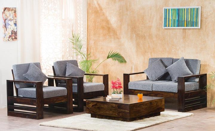 Solid Sheesham Wood Sofa Set Size