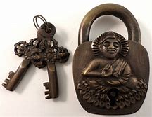 Brass Lock and Key, for Door Use